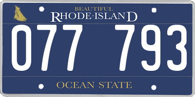 RI license plate 077793