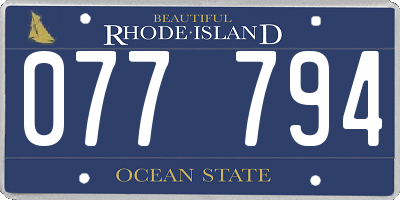 RI license plate 077794