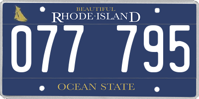 RI license plate 077795