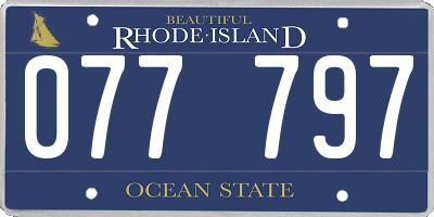 RI license plate 077797