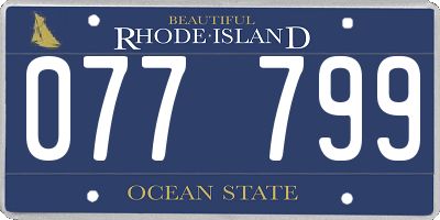 RI license plate 077799
