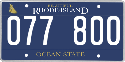 RI license plate 077800