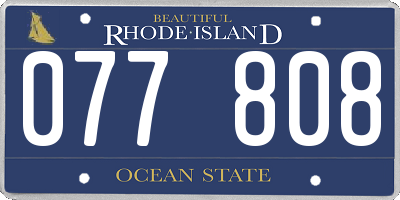 RI license plate 077808