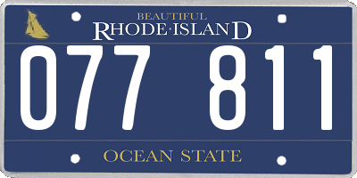RI license plate 077811