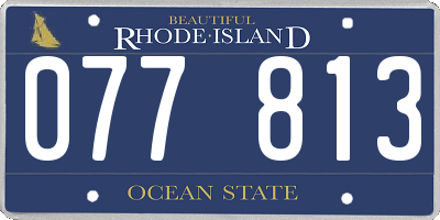 RI license plate 077813