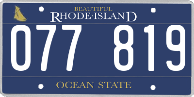 RI license plate 077819