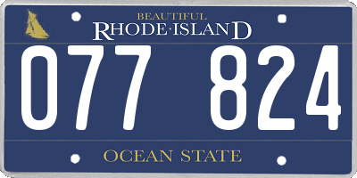 RI license plate 077824
