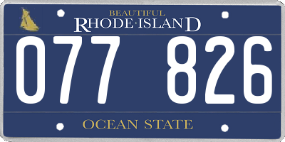 RI license plate 077826