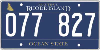 RI license plate 077827