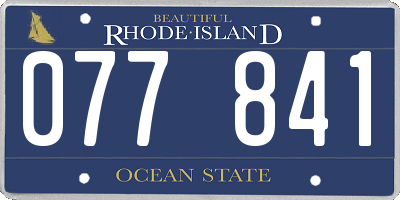 RI license plate 077841