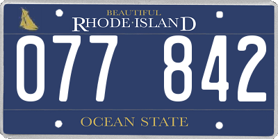 RI license plate 077842