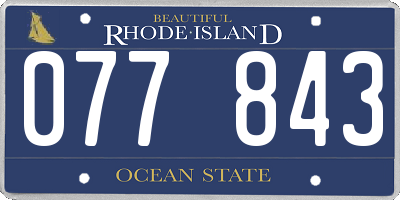 RI license plate 077843