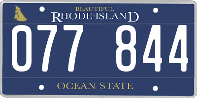 RI license plate 077844