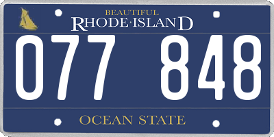 RI license plate 077848