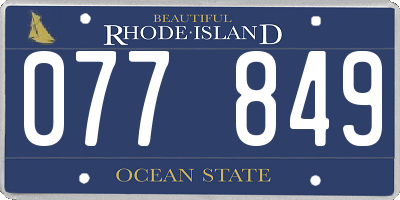 RI license plate 077849