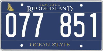 RI license plate 077851