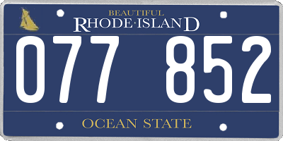 RI license plate 077852