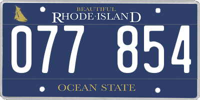 RI license plate 077854