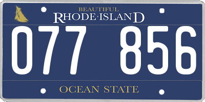 RI license plate 077856