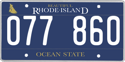 RI license plate 077860
