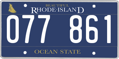 RI license plate 077861