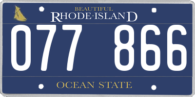 RI license plate 077866