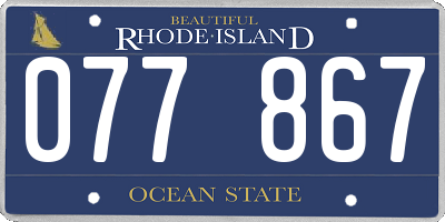 RI license plate 077867