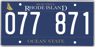 RI license plate 077871