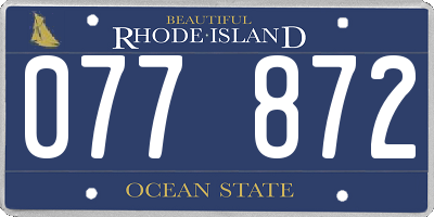 RI license plate 077872