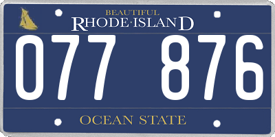 RI license plate 077876