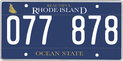 RI license plate 077878