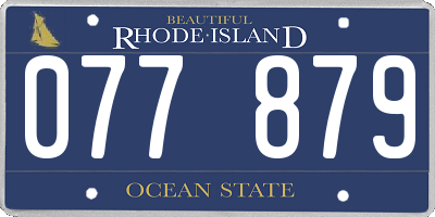 RI license plate 077879
