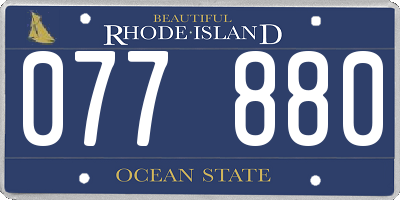 RI license plate 077880