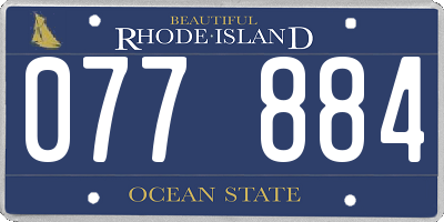 RI license plate 077884
