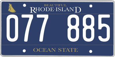 RI license plate 077885