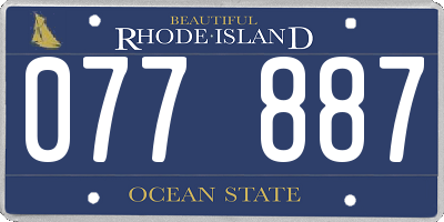 RI license plate 077887