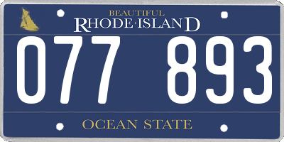 RI license plate 077893