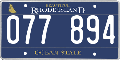 RI license plate 077894