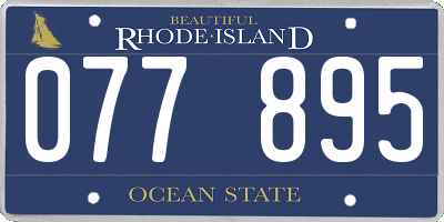 RI license plate 077895