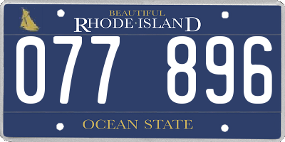 RI license plate 077896