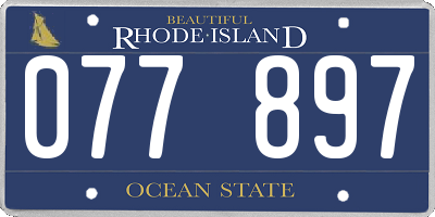 RI license plate 077897
