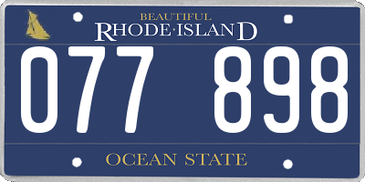 RI license plate 077898