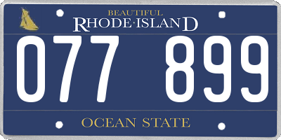 RI license plate 077899