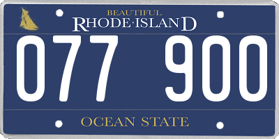 RI license plate 077900