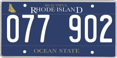 RI license plate 077902