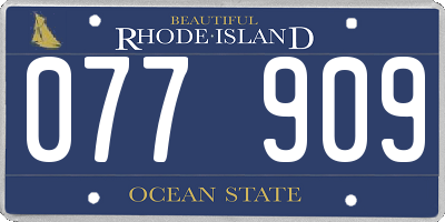 RI license plate 077909
