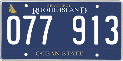 RI license plate 077913
