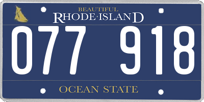 RI license plate 077918