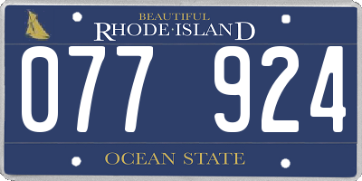 RI license plate 077924