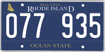 RI license plate 077935